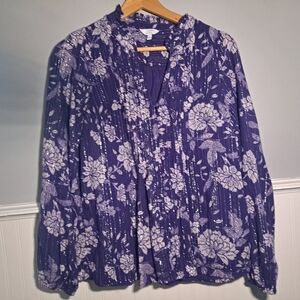Crown & Ivy Purple Floral Top